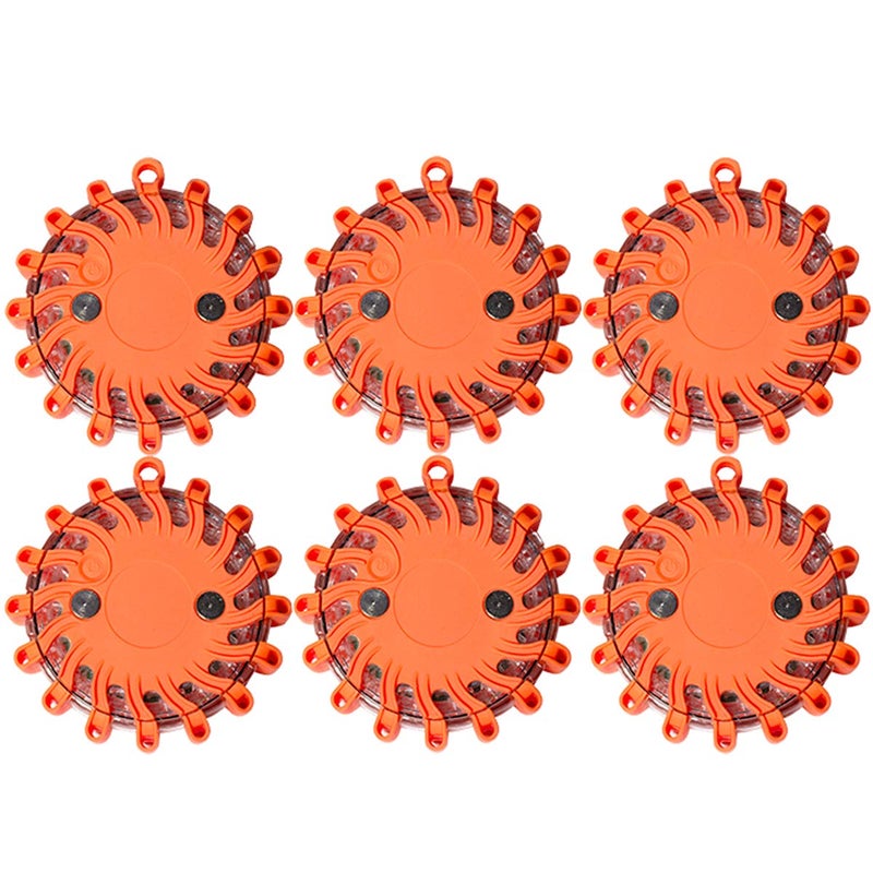 SpeedTech Lights 6 Pack of Rechargeable 16 LED Road Flare Disc Warning Beacon Emergency Flares for The Car, Truck, Bike, RV Vehicles - Roadside Emergency Kit w/Charger & Carrying Case Included - Image 4